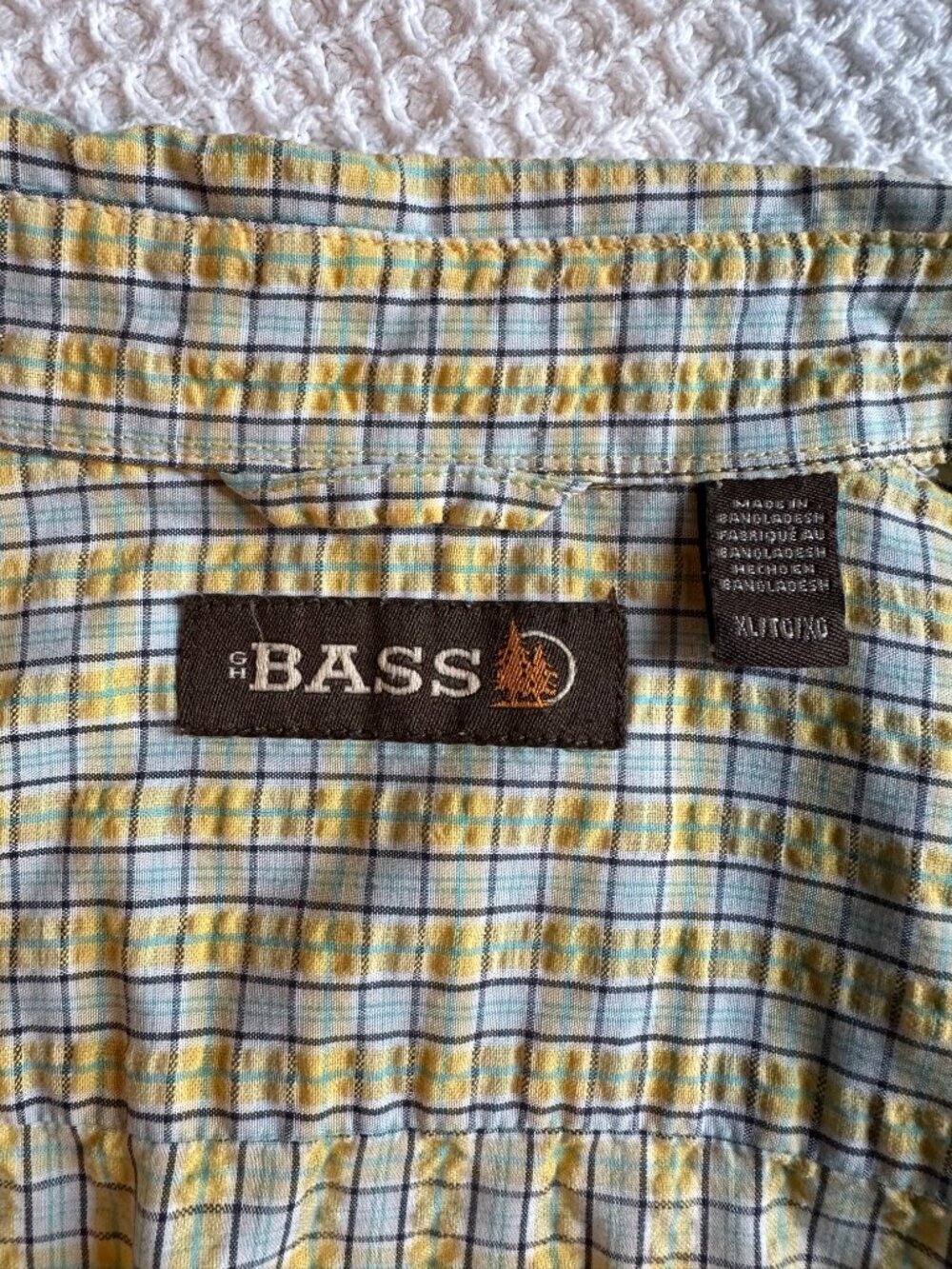 GH Bass seersucker short sleeve men's shirt size XL - Picture 4 of 5